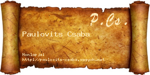 Paulovits Csaba névjegykártya