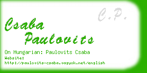 csaba paulovits business card